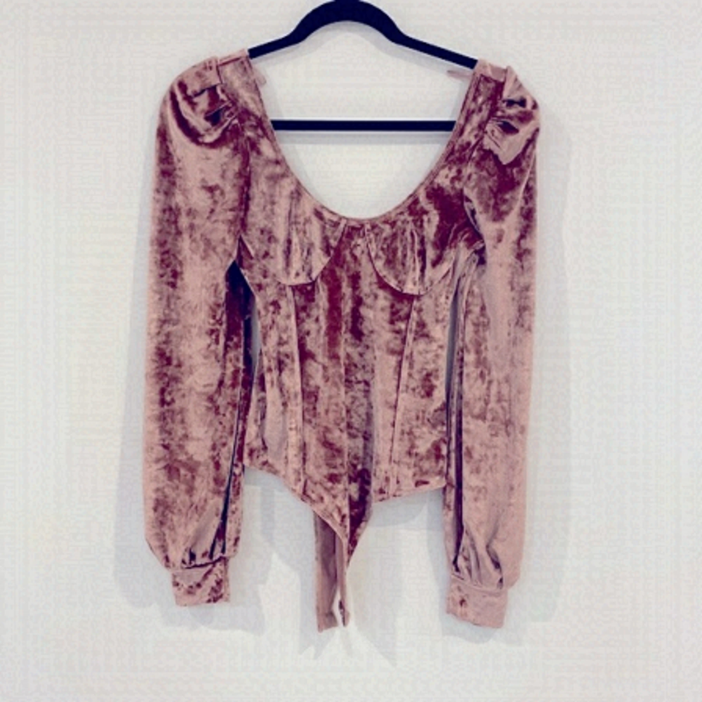 Wayf velvet bodysuit long sleeves Size XS